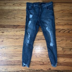 EXPRESS Distressed High Rise Ankle Legging Jean